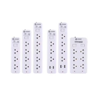 ส่งฟรี Toshino รางปลั๊กไฟ3-5ช่อง1สวิตซ์ / 2 USB สายยาว3 / 5ม.รุ่น SO-32, SO-43, SO-53, SO-33USB