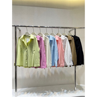 color shirt V.1 งานป้าย ผ้าคอตตอนเกาหลี แขนพับติดกระดุมได้ New 🛒📽
