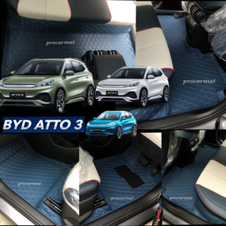 [โค้ด APRX ลด 12%] พรมรถยนต์6Dรุ่น BYD ATTO 3 EV วัสดุหนังกันน้ำคัดเกรดหนังมาผลิตเอง(โรงงานส่งเอง)