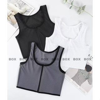 มีส่งด่วนภายในวันเดียว เสื้อกล้ามทอม รุ่นซิปผ้าตาข่าย ระบายอ…