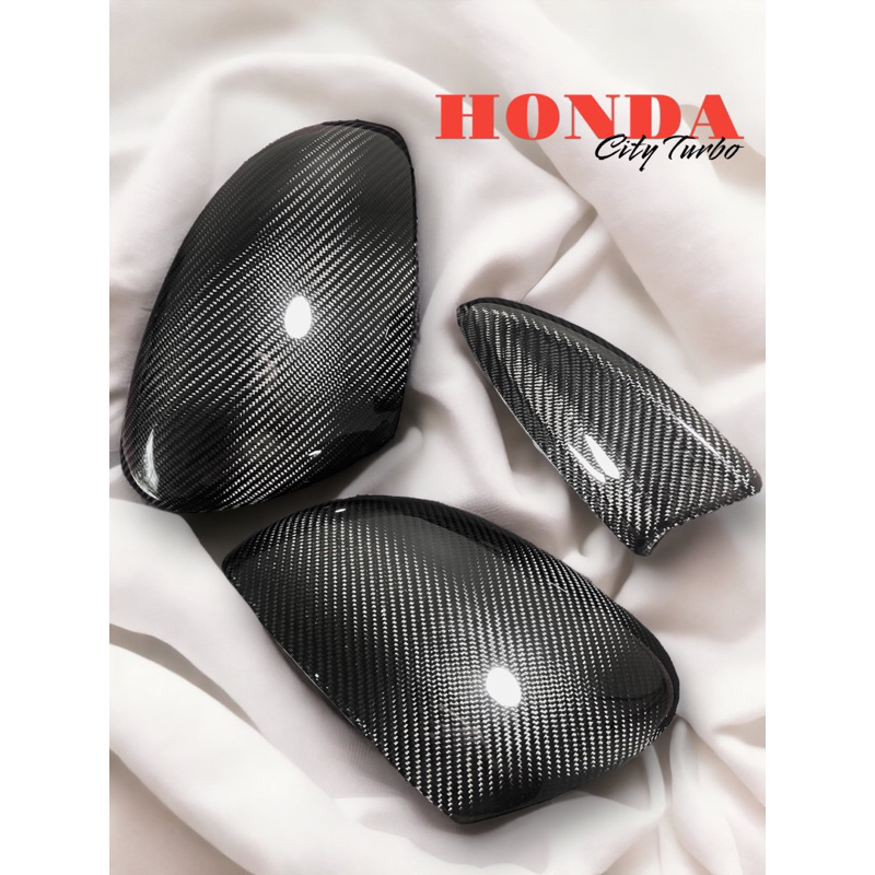 เซ็ตสุดคุ้มครอบกระจก&ครอบครีบฉลาม คาร์บอนแท้ สำหรับHONDA City Turbo&HB2020+
