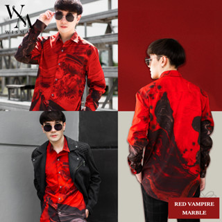 เสื้อเชิ้ตแขนยาวลายหินอ่อน : Red Vampire  Marble Shirt (Long-sleeved)