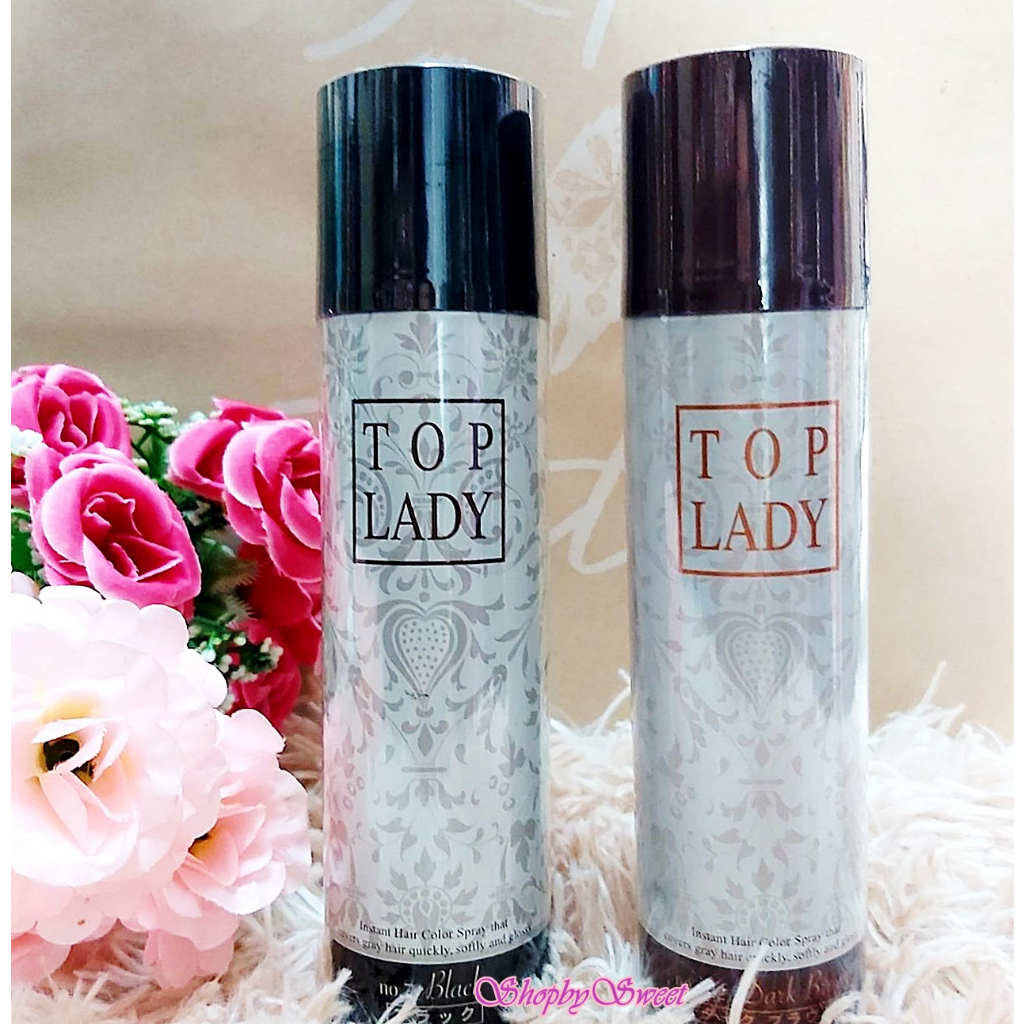 ของแท้ 100% Top lady Hair Color Spray ท๊อปเลดี้ สเปรย์ปิดผมขาวชั่วคราวจากญี่ปุ่น