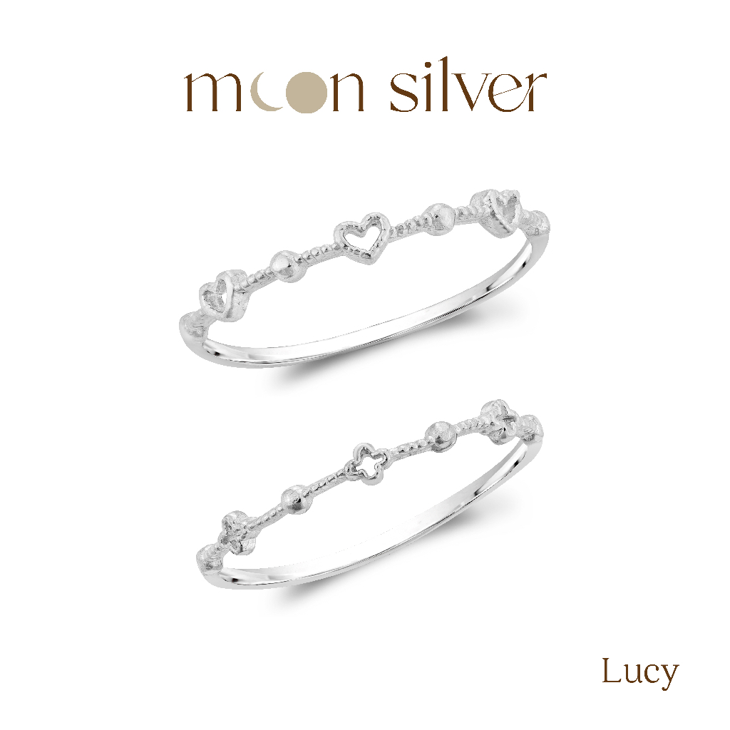 Moonsilver แหวนเงิน รุ่น Lucy แหวนเงินแท้ 925 แหวนมินิมอล
