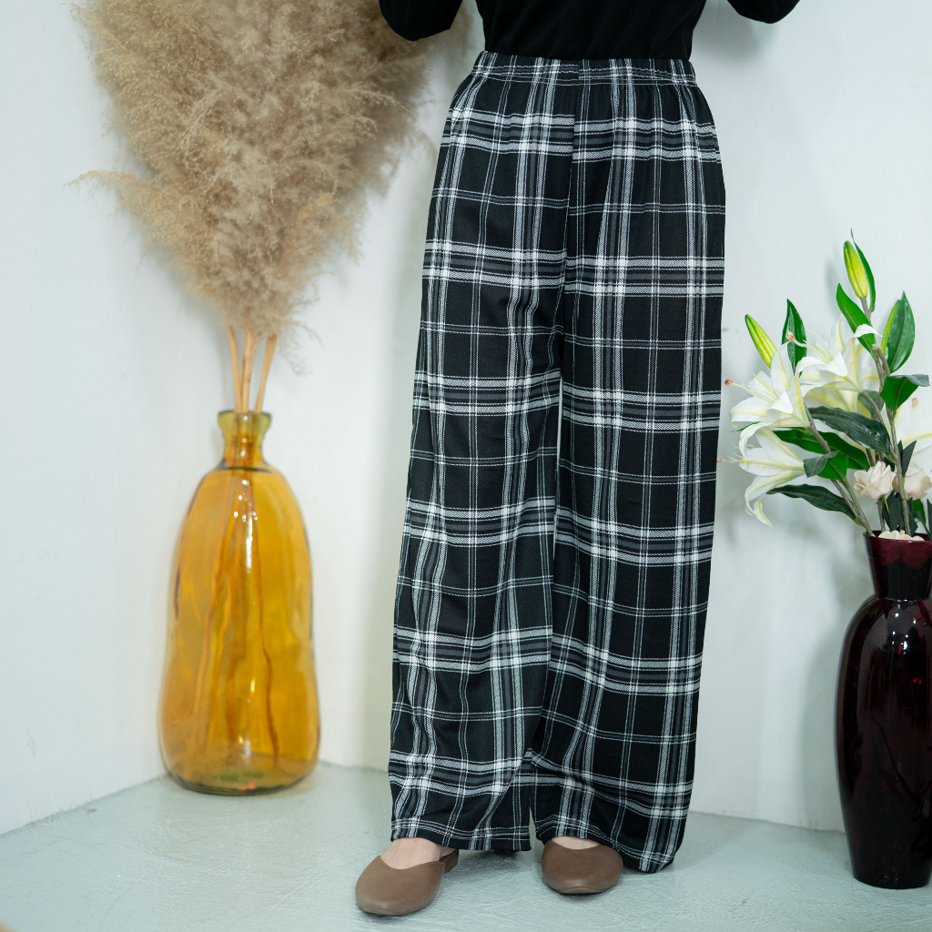 กางเกงขายาวอิสลาม ลายสก็อตทรงกระบอก ผ้าดีใส่สบาย เหมาะกับสาวไซส์เล็ก Ra49วาริสมุสลิม - รูปที่ 5