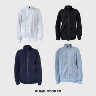 Dumb stores แจ็คเก็ตอัดพลีทรุ่นผ้าหนา zip-up pleated jacket #dumbpleatedjacket01
