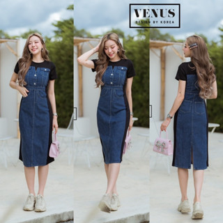 🌈🌿🌼🌺🌸💙🤎🇰🇷 Jeans Patch Cotton Maxi Dress