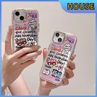 💲คูปองเคลม💲เคสไอโ case for iphone 11 12 กระจกลายสก๊อตรถบัส เคส 14 13 12 11 pro max การป้องกันอย่างเต็มที่ วัสดุ imd