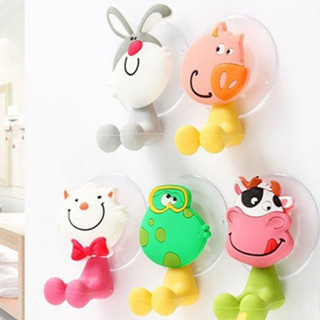 ที่ห้อยเแปรงสีฟัน จุกสุญญากาศติดผนัง ที่แขวน ลายการ์ตูน คละลาย คละสี