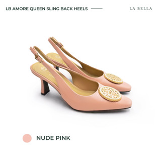 LA BELLA รุ่น LB AMORE QUEEN  SLING BACK HEELS - NUDE PINK