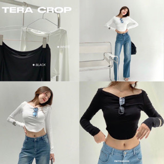 TERA CROP เสื้อครอปแขนยาวปาดไหล่