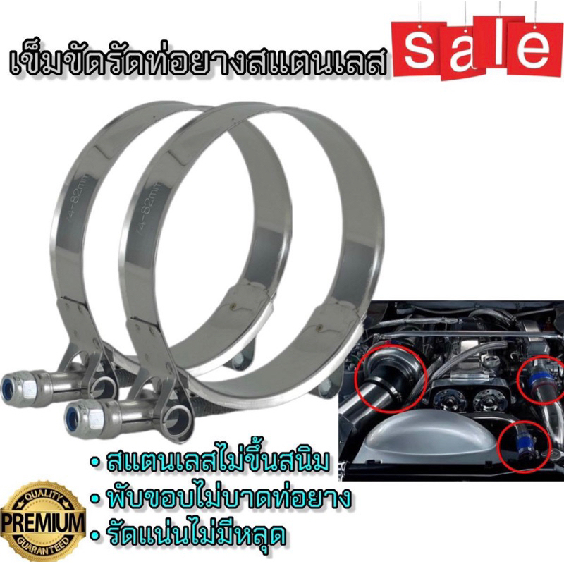 เข็มขัดรัดท่อยาง สแตนเลส ไม่เป็นสนิม พับขอบไม่บาดท่อยาง รัดแน่น ขนาด1.7-3.2 นิ้ว
