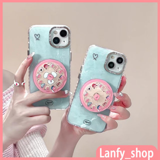 💖New💖iPhone 14 13 12 11 Pro Max เคส for เคสไอโฟน11 น่ารัก บางเบาพกพาง่าย การ์ตูน แฟชั่น เรียบง่าย พัดลม พร้อมขาตั้ง Case