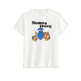 เสื้อยืดพิมพ์ลายnemo&amp;dory