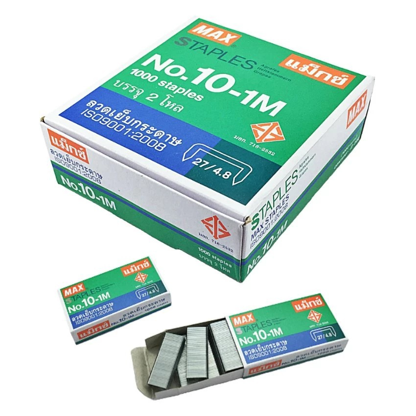 MAX ลวดเย็บกระดาษ ลวดเย็บ แม็กซ์ รุ่น No.10-1M ( 24 กล่อง / แพ็ค )