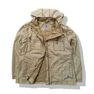 carhartt Khaki Brown Hooded Jacket รอบอก 45”