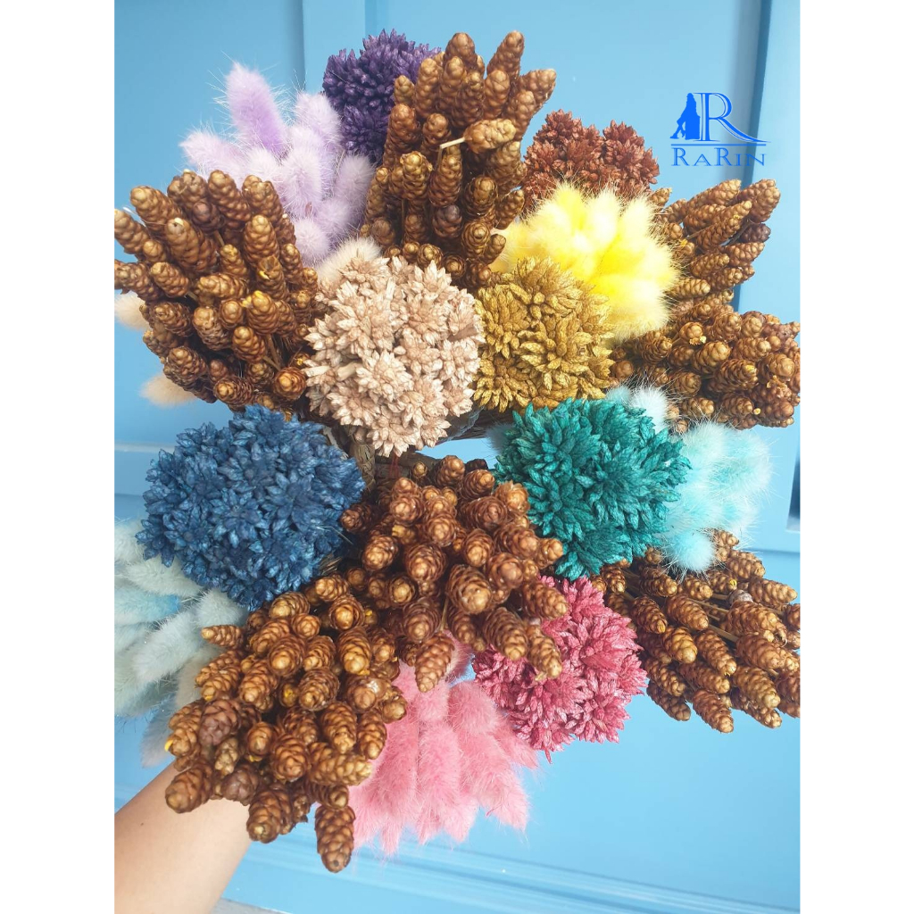 พร้อมส่ง Set Mini Flower 3 ชนิด (โทนสีส้ม) ใช้กับงานประดับ ตกแต่ง แบร็คดร๊อปถ่ายรูป งานแต่ง