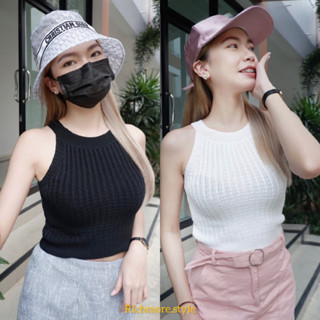 เสื้อกล้ามไหมพรมแขนกุด สไตล์มินิมอล ทรงสวย