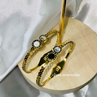 lovely bangle stanless steel |กำไลประดับเพชรงานน่ารักมากสแตนเลส ไม่ลอกไม่ดำ งานสวยน่ารัก พร้อมส่งจากไทย🚩