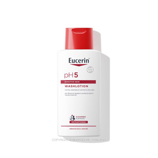 โฉมใหม่ Eucerin pH5 wash sensitive skin อาบน้ำ ยูเซอรีน wash lotion  โลชั่นอาบน้ำถนอมผิว สูตรอ่อนโยน 200 ml. Exp 02/2026