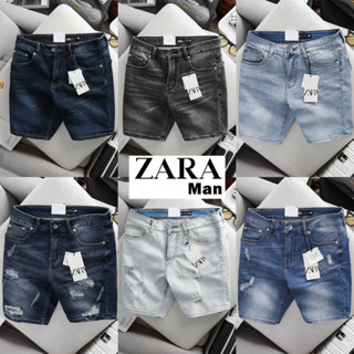 กางเกงขาสั้น Zara 👨🏻  กางเกงยีนส์ขาสั้น |  กางเกงขาสั้นผู้ชาย | ร้านค้าจัดส่งไว