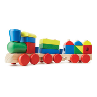 [18ชิ้น] รุ่น 572 รถไฟของเล่น เล่นรถไฟ Melissa &amp; Doug Stacking Train รีวิวดีใน Amazon USA รถไฟ 3 ขบวน แกะ ต่อผสมผสานได้หมด ของเล่น มาลิซ่าแอนด์ดัก