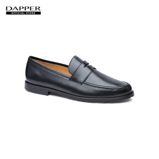 DAPPER รองเท้าหนัง แบบสวม Leather Penny Loafers สีดำ (HBKB1/677LP)