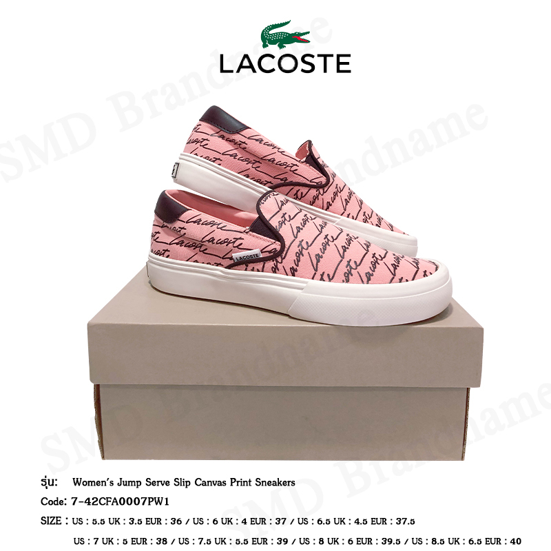 Lacoste รองเท้าผ้าใบ รุ่น Women's Jump Serve Slip Canvas Print Sneakers Code: 7-42CFA0007PW1