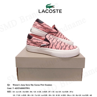 Lacoste รองเท้าผ้าใบ รุ่น Womens Jump Serve Slip Canvas Print Sneakers Code: 7-42CFA0007PW1