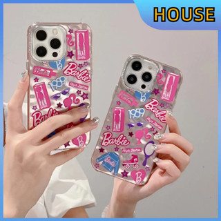 💲คูปองเคลม💲เคสไอโ case for iphone 11 12 ตุ๊กตาบาร์บี้ เคส 14 13 12 11 pro max ชุบ การป้องกันอย่างเต็มที่ ทนทาน