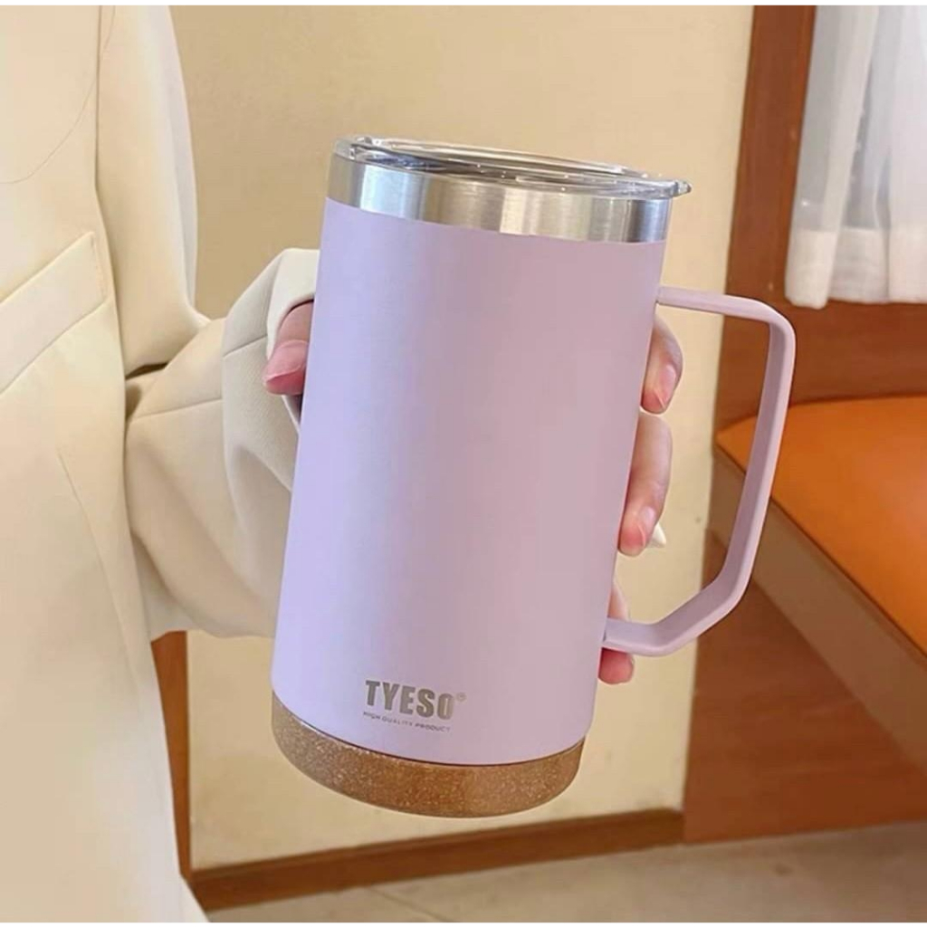 แก้วเก็บอุณหภูมิแตนเลส 304  ขนาด 530ML. 710ML. มีหูจับ เก็บร้อน-เย็นได้นาน 6-12ชั่วโมง มี 2ขนาด