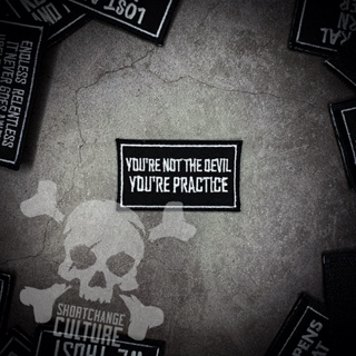 ตัวรีดติดเสื้อ ตัวรีดลายปัก Youre Not The Devil ออกแบบเอง ShortChange Culture - 7cm(L) x 4cm(W)