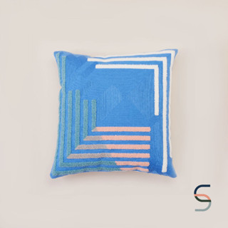 SARABARN Abstract Cushion Cover | ปลอกหมอนอิง ปลอกหมอน สีน้ำเงิน