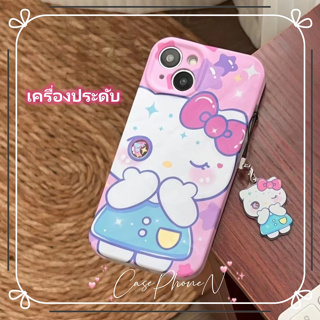 🔥สไตล์ใหม่🔥เคสไอโฟน iphone 11 14 Pro Max ins น่ารัก คิตตี้สีชมพู เครื่องประดับ เคส iphone 12 13 Pro Case for iPhone