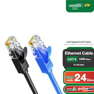 UGREEN รุ่น NW102 สายแลน Cat6 LAN Ethernet Cable Gigabit RJ45 รองรับ 1000Mbps ความยาว 15M-50M