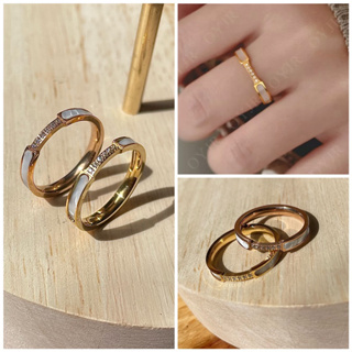 lovely ring stainless steel | ส่งจากไทย🇹🇭 แหวนเพชรประดับมุกงานสแตนเลส ไม่ลอกไม่ดำ โดนน้ำโดนเหงื่อได้ งานน่ารักมาก