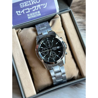 ⌚️Seiko Japan Chronograph Black Dial Analog Quartz