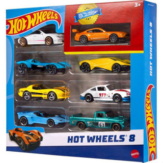 (ของแท้100%) Hot Wheels Cars &amp; Trucks Set with 1 Exclusive Car - 1:64 Scale - 8pk