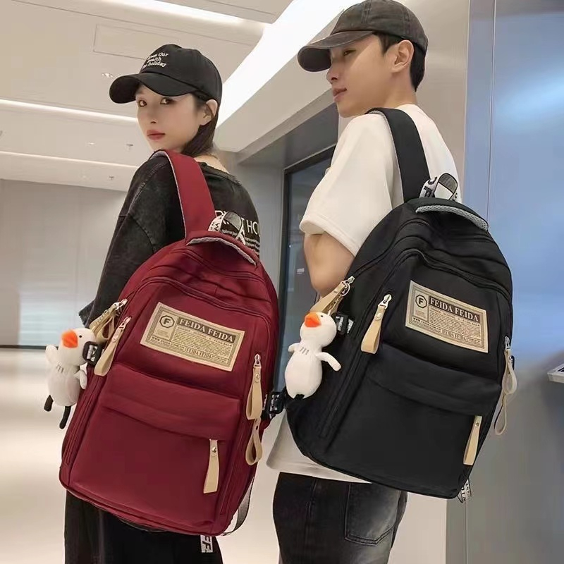 กระเป๋าเป้สะพายหลัง[YT8580] กันน้ํา จุของได้เยอะ สีพื้น สไตล์เกาหลี สําหรับผู้หญิง และนักเรียน
