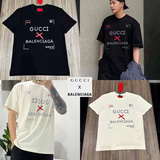 GUCCI x BALENCIAGA T-SHIRT UNISEX 💙🤎 เสื้อยืด Gucci 🏷️Hiend 1:1 cotton 💯 ร้านค้าจัดส่งไว