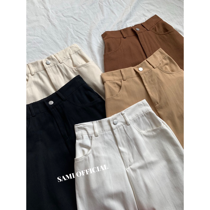 minimal pants(2299)🫶🏻✨ กางเกงขายาวทรงกระบอก เก็บทรงสวย ด้านหน้ามี ซิปและกระดุมหน้าเอวขอบ ด้านหลังเป็นยางยืด