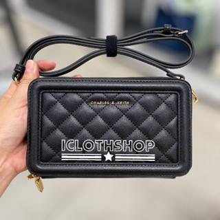 CHARLES &amp; KEITH : CK2-10840105 กระเป๋าสะพาย  รุ่น Quilted Boxy Long Wallet