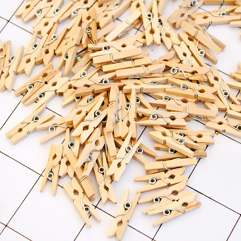 02-ไม้หนีบผ้าราคาถูก หลายขนาดให้เลือก คลิปหนีบไม้ ตัวหนีบไม้ หนีบรูปภาพ ไม้หนีบทำสื่อการสอน diy และ เชือกป่าน