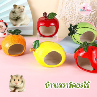 บ้านเซรามิคผลไม้ บ้านเย็น แฮมเตอร์ หนู ที่นอนแฮมเตอร์ เซรามิก Small Pet