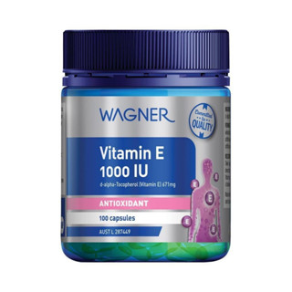 WAGNER Vitamin E 1000IU 100 capsules 100 วิตามิน อี 100 แคปซูล