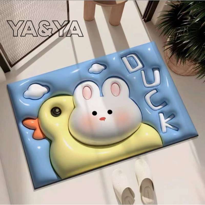 3D พรมลายการ์ตูน ขนาด 40x60ซม. นุ่ม สบาย ดูดซับน้ำได้ด