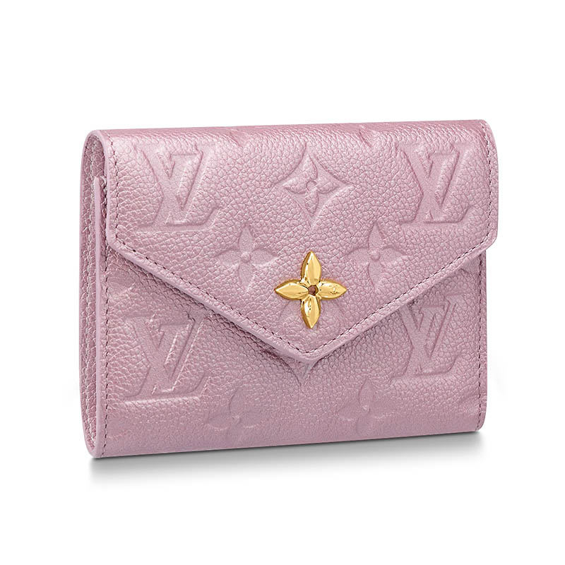 Louis Vuitton/Louis Vuitton Ladies Wallet LV Victorine Lavender Embossed Calfskin Short Bifold Wallet M82343
