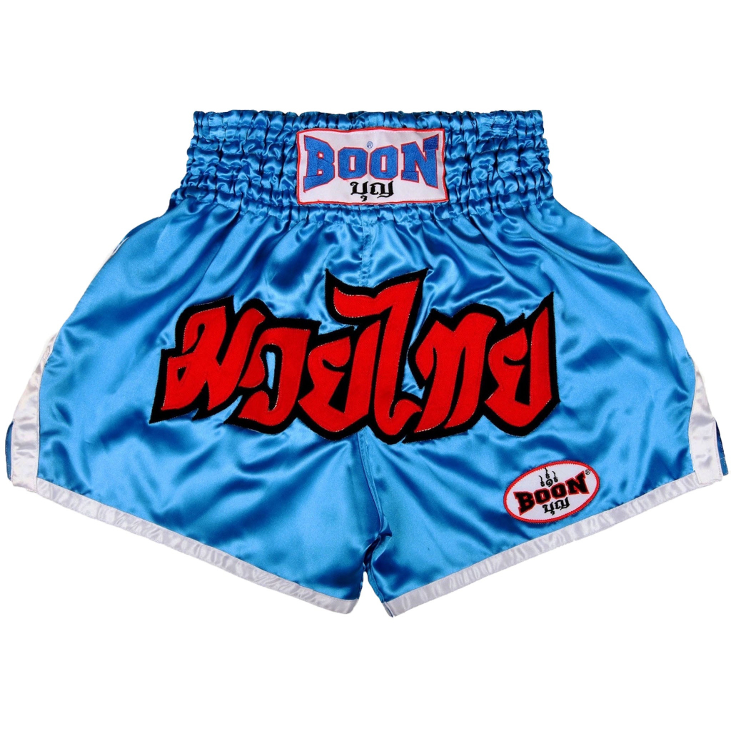 MT03 Muay Thai Shorts MUAY THAI กางเกงมวยไทย สีฟ้า