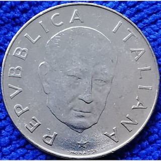 เหรียญ​อิตาลี​ Italy, 100 Lire, (ที่ระลึก​วันเกิด​100​ปี​ Guglielmo Marconi), #​3012T, ใช้แล้ว
