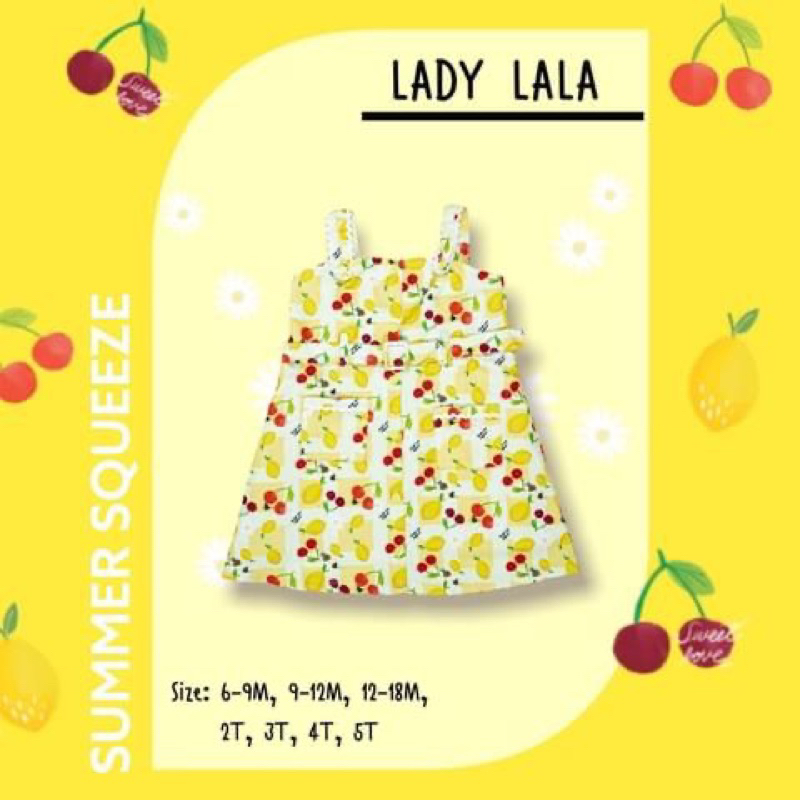 21 August Baby Boutique เดรสเด็กผู้หญิงผลไม้สีสดใส 2T